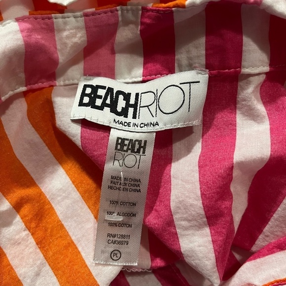 Beach Riot Pink and Orange Striped Button Down Shirt - Picture 11 of 11